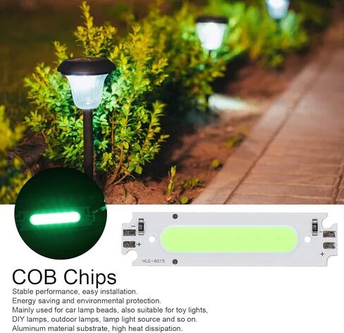 10 قطع من رقائق COB LED، شريط مصدر ضوء لأسطح COB، خرز مصباح متكامل 12 فولت 2 وات 6000 ساعة لخرز مصباح السيارة، مصابيح DIY، مصابيح خارجية (أخضر) in Saudi Arabia
