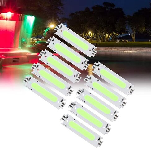 10 قطع من رقائق COB LED، شريط مصدر ضوء لأسطح COB، خرز مصباح متكامل 12 فولت 2 وات 6000 ساعة لخرز مصباح السيارة، مصابيح DIY، مصابيح خارجية (أخضر) in Saudi Arabia