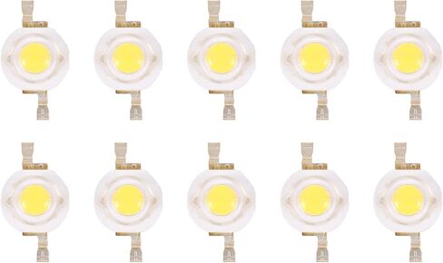 10 قطع عالية الطاقة 2 دبوس 3 واط أبيض دافئ LED حبة بواعث 100-110Lm in Kuwait