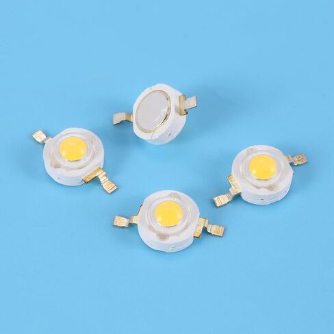 10 قطع عالية الطاقة 2 دبوس 3 واط أبيض دافئ LED حبة بواعث 100-110Lm in Kuwait