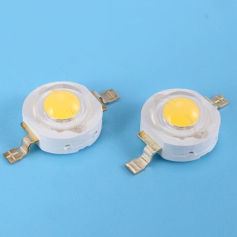 10 قطع عالية الطاقة 2 دبوس 3 واط أبيض دافئ LED حبة بواعث 100-110Lm in Kuwait