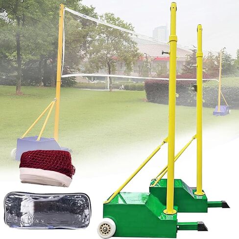 Adjustable Volleyball Poles for Indoor & Outdoor Use, Heavy-Duty 5-6.8ft Height, Stable Base for Adults & Kids, Ideal for Schools, Backyard Fun & Sports Activities in Saudi Arabia