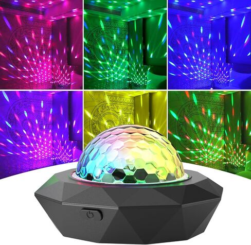Rechargeable Disco Ball Lights, Mini RGB Party Lights Sound Activated, Strobe Stage Light Perfect for Halloween Christmas Events Birthday Wedding Decorations Home Room Dance Parties in Kuwait