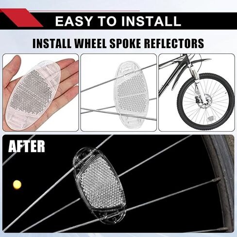 PSLER 8-Piece Bike Reflector Kit for Night Riding, Front and Rear Bicycle Safety Lights, Reflectors for Handlebar & Seatpost & Wheel Spoke, Cycling Warning Reflectors for Bike Road Safety in Saudi Arabia