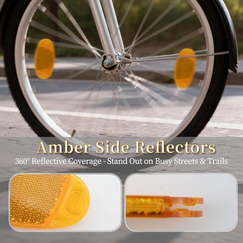 Bike Reflectors Kit, 6 PCS Bicycle Reflectors with White Front Reflector, Red Rear Reflector and 4 Bike Wheel Spoke Reflectors for Night Riding, Cycling Safety Warning Accessories in Saudi Arabia