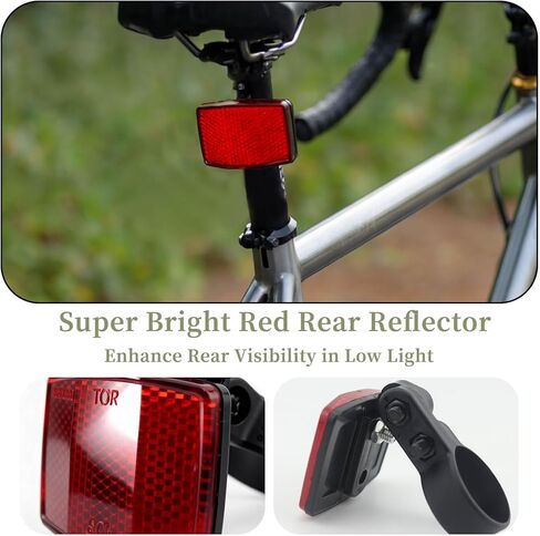 Bike Reflectors Kit, 6 PCS Bicycle Reflectors with White Front Reflector, Red Rear Reflector and 4 Bike Wheel Spoke Reflectors for Night Riding, Cycling Safety Warning Accessories in Saudi Arabia