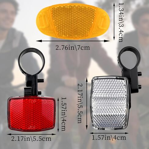 Bike Reflectors Kit, 6 PCS Bicycle Reflectors with White Front Reflector, Red Rear Reflector and 4 Bike Wheel Spoke Reflectors for Night Riding, Cycling Safety Warning Accessories in Saudi Arabia