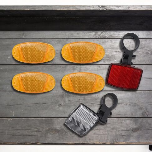 Bike Reflectors Kit, 6 PCS Bicycle Reflectors with White Front Reflector, Red Rear Reflector and 4 Bike Wheel Spoke Reflectors for Night Riding, Cycling Safety Warning Accessories in Saudi Arabia