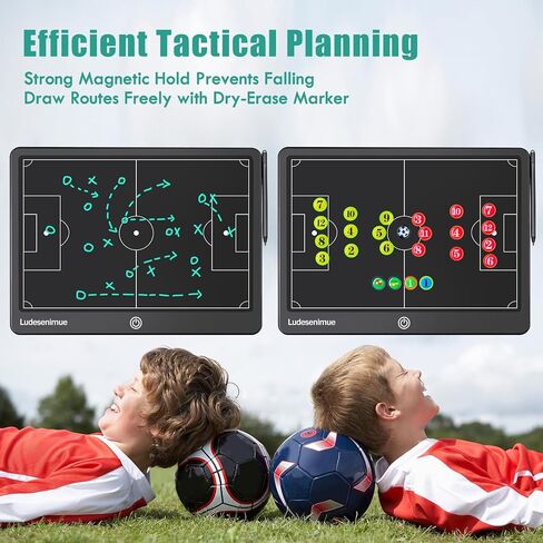 لوحة تكتيكية مغناطيسية لكرة القدم مع قطع متحركة - لوحة تدريب إلكترونية LCD مقاس 16 بوصة، قلم شاشة، معدات تدريب كرة القدم الأساسية in Kuwait