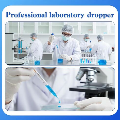 2Pcs Glass Pipette, 10ml Graduated Dropper for Oils with Cleaning Brush, 7.87 Inch Glass Liquid Transfer Pipettes for Essential Oil & Lab Use, Blue in Kuwait