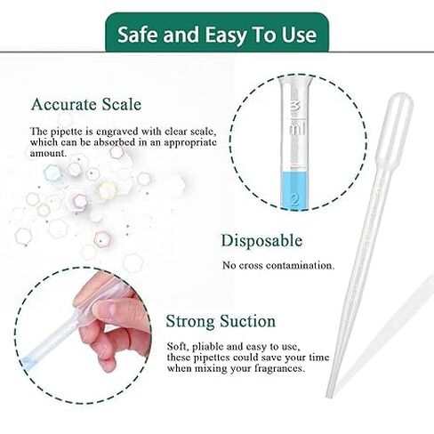 20 PCS 3ML Dropper Pipettes Essential Oil Transfer, Disposable Plastic Eye Dropper for Science Experiments, Crafting, Makeup Tool in Saudi Arabia
