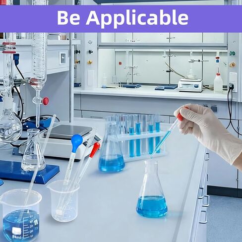 6 Pcs Glass Graduated Dropper Pipette 0.5ML/1ML/2ML/3ML/5ML/10ML Graduated Dropper Liquid Pipettors for Liquid Essential Oil with Rubber caps 2 Cleaning Brushes 2 Measuring Cups 3 Mixing Sticks in Kuwait