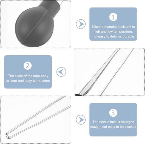 TIDTALEO Large Graduated Pipette with Squeeze Bulb – 100ml Liquid Dropper Measuring Tool for Baking and Kitchen Use Plastic Transfer Pipettes with Measurements in Saudi Arabia