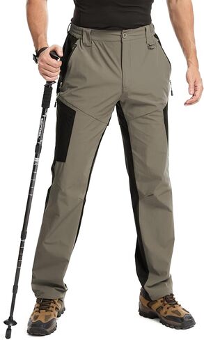 NATUVENIX Water Resistant Mens Hiking Pants Lightweight Stretch Travel Fishing Pants Men Quick Dry Outdoor Work Cargo Pants in Saudi Arabia