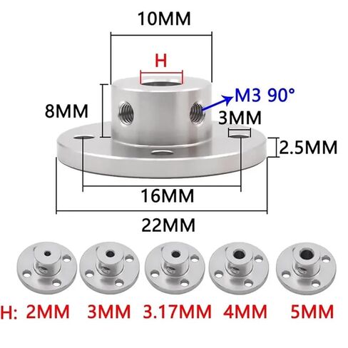 1PC 3mm 3.17mm 4mm 5mm 6mm 6.35mm 7mm 8mm 10mm 11mm 12mm Rigid Flange Coupling Motor Guide Shaft(5mm) in Saudi Arabia
