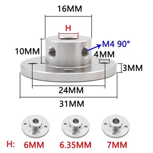 1PC 3mm 3.17mm 4mm 5mm 6mm 6.35mm 7mm 8mm 10mm 11mm 12mm Rigid Flange Coupling Motor Guide Shaft(5mm) in Saudi Arabia