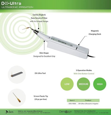 Ultrasonic Irrigation System for Root Canal Cleaning, Endodontic Ultrasonic Irrigation System 43,000 Hz with Cavitation – DX-Ultra by DXM in Kuwait