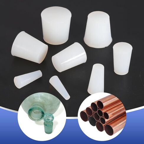 PATIKIL Tapered Shaped Solid Silicon Stopper, 1/2" Tube Rubber Stoppers Lab Plugs for Sealing Copper Pipes Bottles Vials, 4 Pcs in Saudi Arabia