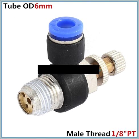 5 قطعة 6 مللي متر ادفع لتوصيل المناسب 1/4 "موضوع سرعة التدفق تحكم صمام الهواء SLA6-02 in Kuwait