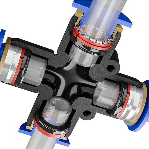 1pcs PZA Cross Pneumatic Fitting Pipe Connector Tube Air Quick Fittings Water Push In Hose Four holes Couping 4mm 6mm 8mm 10mm 12mm(PZA-12,2 Pieces) in Saudi Arabia
