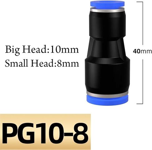 1/5/10 Pcs PG Air Pneumatic Fitting 4/6/8/10/12/14/16mm OD Hose Tube Push Into Straight Gas Fittings Plastic Quick Connectors(PG 10-8mm,5 Pieces) in Saudi Arabia