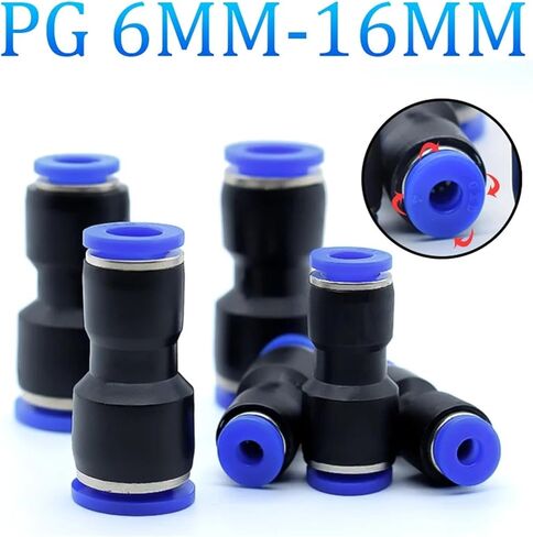 1/5/10 Pcs PG Air Pneumatic Fitting 4/6/8/10/12/14/16mm OD Hose Tube Push Into Straight Gas Fittings Plastic Quick Connectors(PG 10-8mm,5 Pieces) in Saudi Arabia