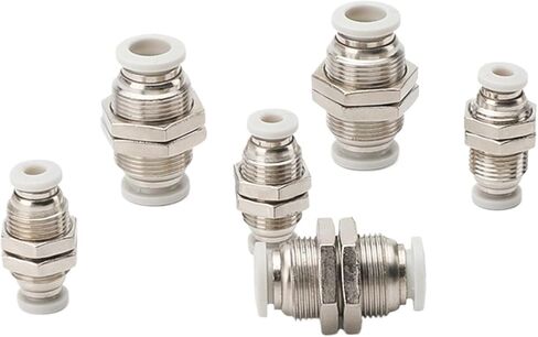 1pcs White PM" Tube One Touch Push Into Gas Connector Brass Quick Fitting 4mm to 12mm OD Hose Air Pneumatic Straight Bulkhead Union(10mm OD Hose) in Saudi Arabia