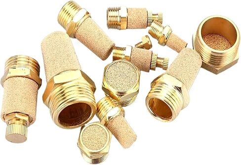 2 قطعة كاتم صوت عادم هوائي مضاد للصرير 1-6 خيط ذكر لضوضاء الهواء نحاسي رأس مسطح/خانق/رأس طويل BSL (أرجواني فاتح، 10 قطع) in Kuwait