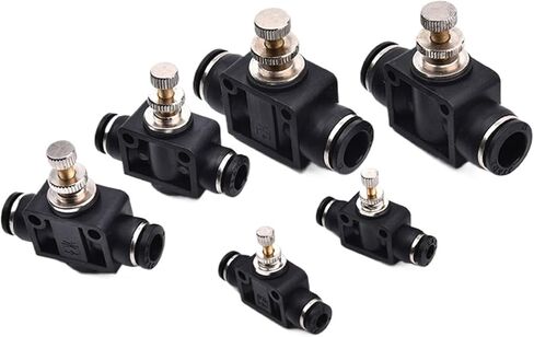 1pcs Black DSA 4 6 8 10 12MM OD Tube Flow control Throttle valve Pneumatic Fittings Pneumatic type speed control connector(6mm OD Hose) in Saudi Arabia