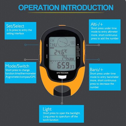 VBESTLIFE Dual Navigation System Digital Altimeter Barometer for Hiking Climbing Cordless Handheld Tool AllWeather Conditions in Saudi Arabia