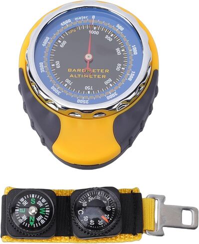 4 in 1 Outdoor Compass Altimeter Barometer Thermometer, Portable ABS Multifunction Navigation Tool with Hook for Hiking Camping Mountaineering Aviation in Saudi Arabia
