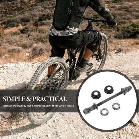 KICHOUSE 180Mm Bicycle Rear Axle Grey Steel Mountain Bike Rear Wheel Hub Axle with Ball Bearings Durable Shaft for 26 Inch Bikes in Saudi Arabia