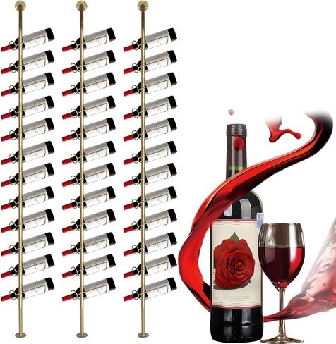 10 Pack Freestanding Floor Metal Rack for 120 Bottles Bottles Metal Storage Rack for Kitchen Pantry Dining Room Bar in Kuwait