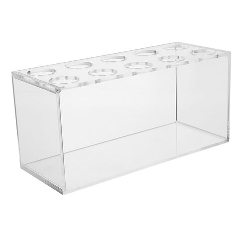 PartyKindom Laboratory Acrylic Inverted Volumetric Flask Rack 10-Slot Test Tube Holder for 50ml Bottles, Space-Saving Chemistry Bottle Organizer for Scientific Experiments and Lab Storage in Saudi Arabia