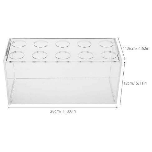 PartyKindom Laboratory Acrylic Inverted Volumetric Flask Rack 10-Slot Test Tube Holder for 50ml Bottles, Space-Saving Chemistry Bottle Organizer for Scientific Experiments and Lab Storage in Saudi Arabia