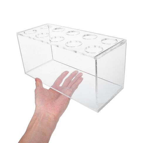 PartyKindom Laboratory Acrylic Inverted Volumetric Flask Rack 10-Slot Test Tube Holder for 50ml Bottles, Space-Saving Chemistry Bottle Organizer for Scientific Experiments and Lab Storage in Saudi Arabia