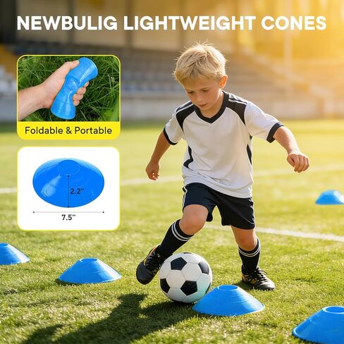 NEWBULIG Agility Ladder Speed Training Equipment, Football Practice Set with 20ft Ladder, 12 Cones, 4 Adjustable Hurdles, Jump Rope, Resistance Parachute for Soccer, Basketball, Youth, Adults in Kuwait