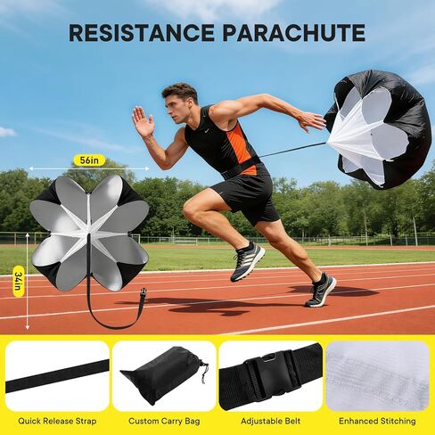 NEWBULIG Agility Ladder Speed Training Equipment, Football Practice Set with 20ft Ladder, 12 Cones, 4 Adjustable Hurdles, Jump Rope, Resistance Parachute for Soccer, Basketball, Youth, Adults in Kuwait