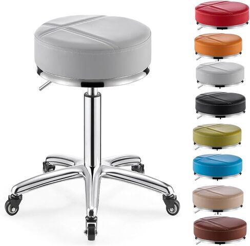 Swivel Stool – 360° Rotating Lab & Workshop Chair with Scratch-Resistant Chrome Base, Adjustable Height 9x33x60cm in Kuwait