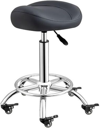 Swivel Stool with Brake Wheels,Ergonomic Saddle Chair,High-Density Sponge Bar Stool,Adjustable Height,Weight Capacity: 330lbs for Office(Color 1) in Saudi Arabia