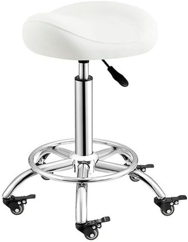 Swivel Stool with Brake Wheels,Ergonomic Saddle Chair,High-Density Sponge Bar Stool,Adjustable Height,Weight Capacity: 330lbs for Office(Color 1) in Saudi Arabia