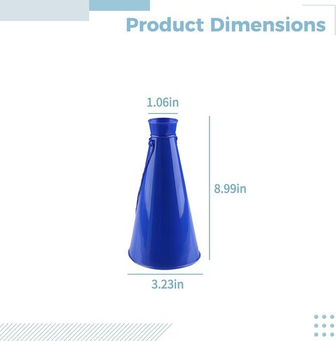 Portable 9 in Cheer Megaphone, Blue, Noise Maker for Parties, Sports, Rallies, Sturdy Plastic Prop in Kuwait