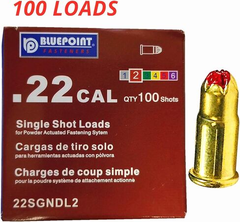 0.22 Caliber Red Powder Loads, High Velocity Strong Power Fasteners Power Loads Compatible with Dog Training Dummy Launcher/Retriev-R-Trainer, DT System(High Range 200 Feet) (100-Count) (Level 5) in Saudi Arabia