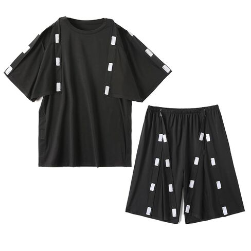 Short Sleeve Patient Pajamas, Bedridden Patient Clothing, Tear Away Patient Clothes for Men(Black,M) in Saudi Arabia