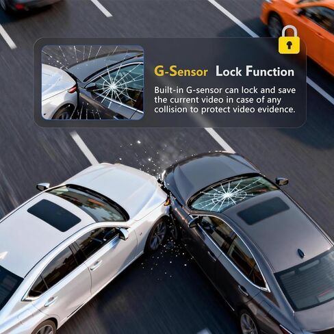 Dash Cam front and rear,3"IPS screen dash camera for cars,Car camera 4K HD front camera & 1080P rear camera,5GHz WiFi&APP,HDR,G-Sensor,Night vision,24H parking monitoring,loop recording,Free64GB in Kuwait