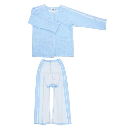 Bedridden Patient Clothing Tear Away Patient Pajamas for Men Hospital Gowns Cotton Adaptive Clothing,Blue,L in Saudi Arabia