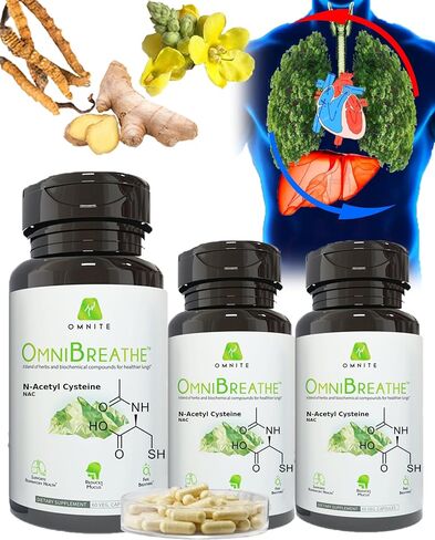 Asthma Relief Bronchial Health - Lung Detox for Smokers with Mullein Leaf Extract, Nettle Root - 30 Days Respiratory Health Supplement-Naturally Reduce Cough & Clear Mucus/Phlegm for Smokers,60 Caps in Saudi Arabia
