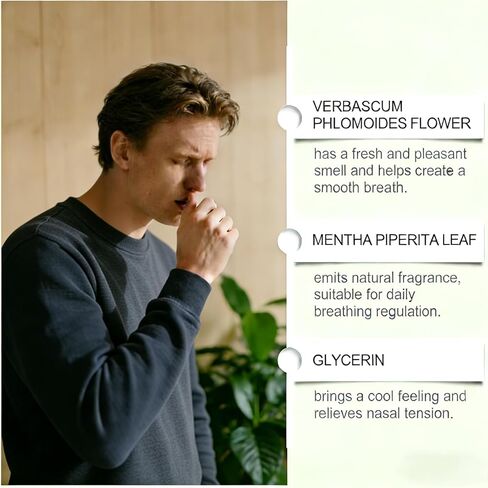 Herbal Diffuser Pen with Mullein, Thyme, Peppermint & Evening Primrose, Botanical Aromatherapy Diffuser Stick, Portable Herbal Aroma Pen, Refreshing Botanical Scent, Up to 600 Uses in Kuwait