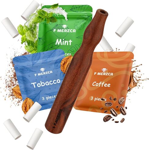 F.MERZCA® Breathing Necklace for Quit Smoking with Real Resistance – Herbal Diffuser Pen Alternative with Flavor, Stress Relief, no Battery Design – smokeless Inhaler Option (Mint, Tobacco, Coffee) in Kuwait