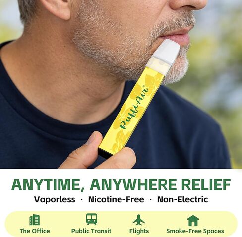 مجموعة الهواء العشبية PUFFIAIR Mullein | خالي من النيكوتين، بدون دخان، غير كهربائي، يمكن استخدامه في أي مكان - يقلل من الرغبة الشديدة والتعب، ويريح الرئة ويدعم التنفس، قطعتان in Kuwait